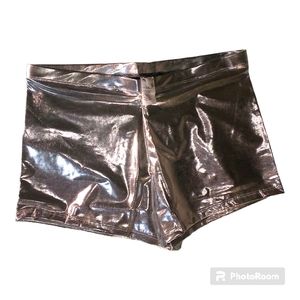 Metallic Silver Short Shorts
